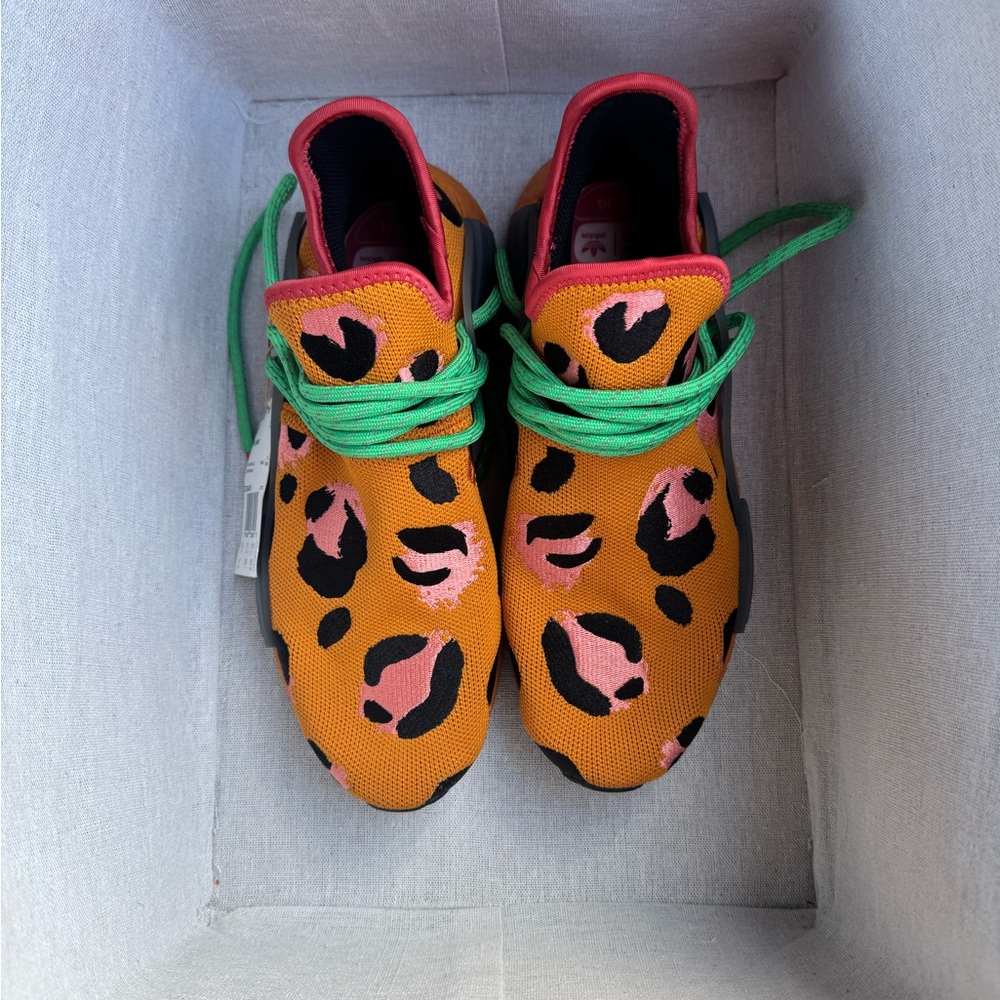 Adidas NMD Human Race Sneakers with Green and Laces Men Size 8 Brand New.